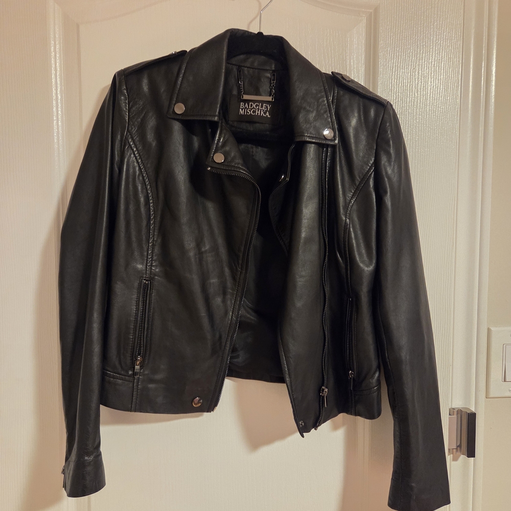 Badgley Mischka Black Geniune Leather Jacket